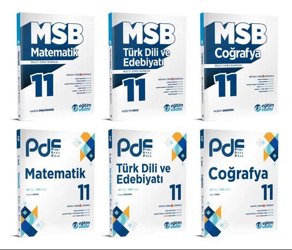 Eğitim Vadisi 2024 11. Sınıf Matematik + Edebiyat + Coğrafya Pdf + Soru Seti 6 Kitap
