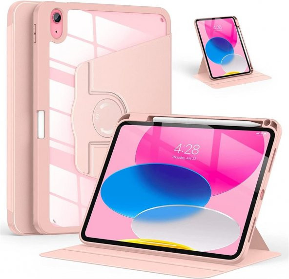 Peeq iPad Air 10.9 inç 10.Nesil 2022 Lüx 360° Dönebilen Standlı Kalemlikli Kılıf