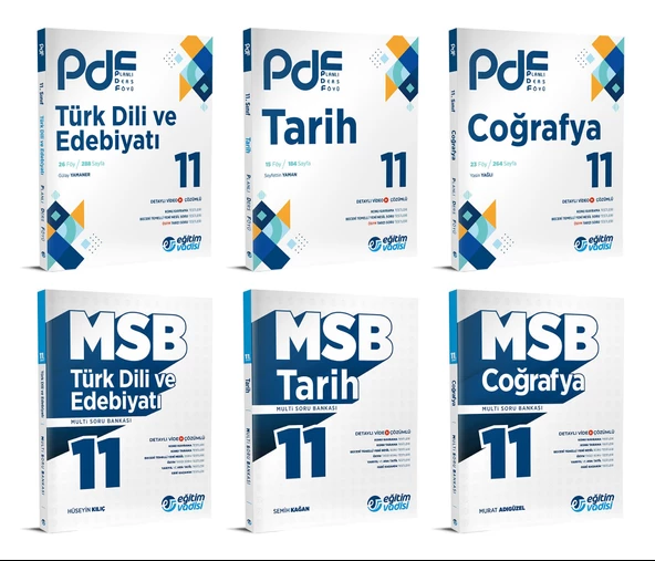 Eğitim Vadisi 2024 11. Sınıf Edebiyat + Tarih + Coğrafya Pdf + Soru Seti 6 Kitap