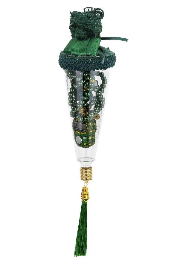 Özel Kutusunda Zikirmatik ve İnci Tesbihli Mevlüt Hediyelik Seti Yeşil - Resim 2