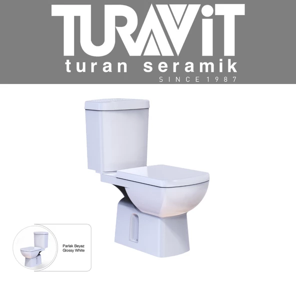 Turavit PLZ1703 Plaza Alttan Çıkışlı Klozet, Nkp Yavaş Kapak