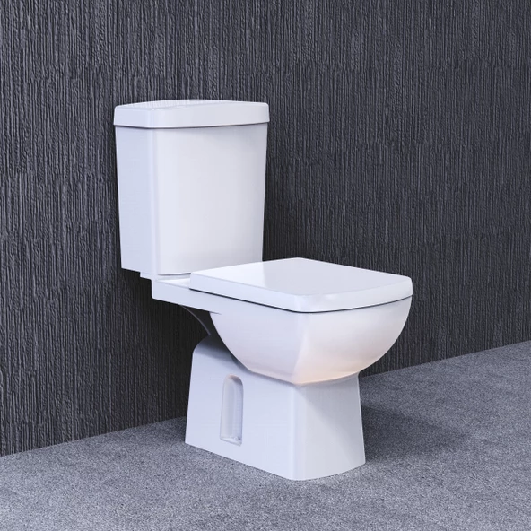 Turavit PLZ1703 Plaza Alttan Çıkışlı Klozet Nkp Yavaş Kapak - 2