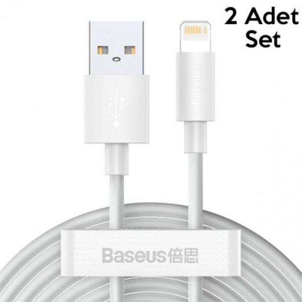 Baseus 2 Adet 1.5 Metre USB To iphone Lightning Şarj ve Data Kablosu, Ultra Hızlı 5A Apple Şarj Kablo