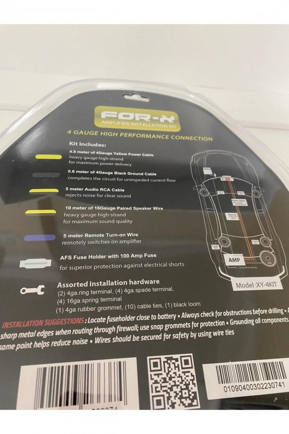For-X Xy-4kit 4ga Kablo Seti Sarı - Resim 6