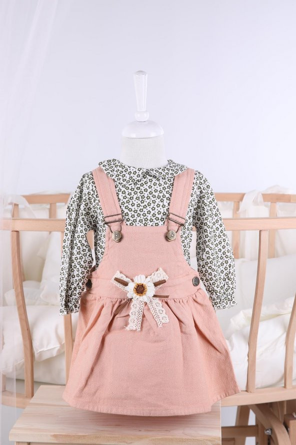 Babyhola Salopet Etek Bluz Kız Bebek Çocuk Takım 830 - 4