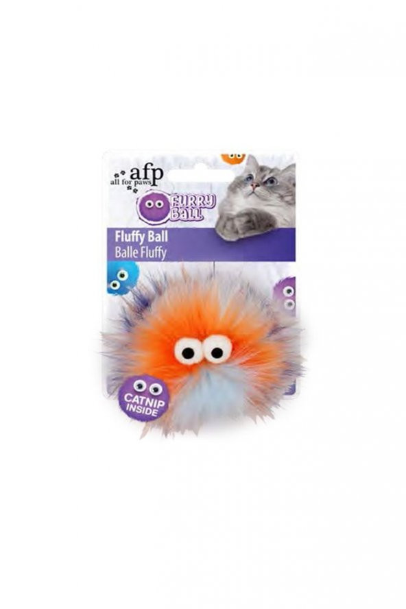 Furry Ball-fluffer Catnipli- Turuncu 9,5x9x5x5 Cm