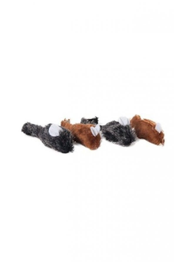 Leopar Peluş Fare 5 Cm 4 Lü Paket