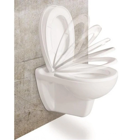 Hakersan İcon Yavaş Kapama Klozet Kapağı Üstten Montaj Beyaz 9950-404 - Resim 4