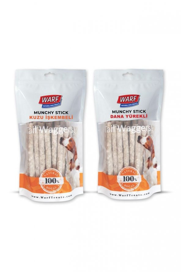 WARF Kuzu Işkembeli 400 GR ve Dana Yürekli 400 GR Munchy Çubuk