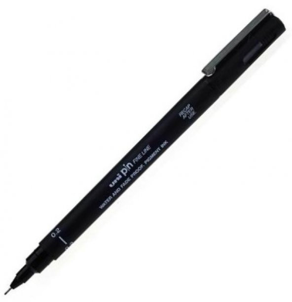 UNİ DRAWING PEN PIN02-200 0.2 SİYAH - (12 Adet)