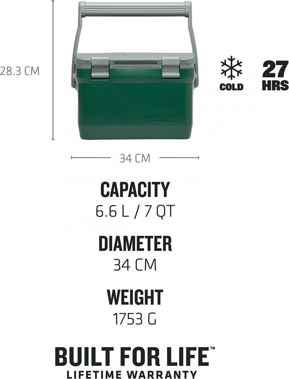 Stanley 6.6 Litre Üniseks Yetişkin Adventure Soğutma Kutusu 7 Quarts/6.6 Litre Kapasite Yeşil - 3