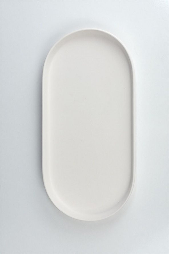 Dik Kenarlı Oval Tabak | Seramik Bisküvi - 41 X 20.5 CM - (Ham Ürün Boyanabilir Obje) ürün görseli