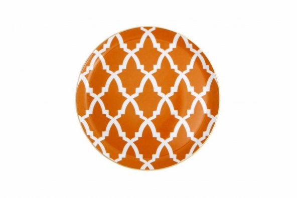 Porland Morocco Desen3 Turuncu Düz Tabak 24 cm 04A+P021463