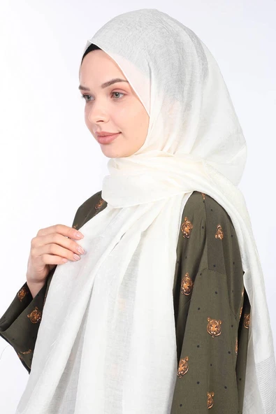 Miray Yeni İnci Şal Krem - 2