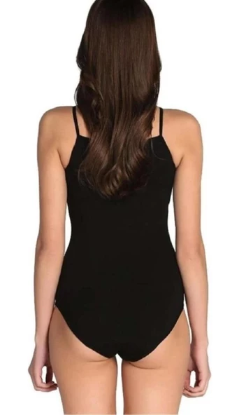 TUTKU 0148 BAYAN İP ASKILI ÇITÇITLI BODY TEKLİ   SİYAH S - Resim 3