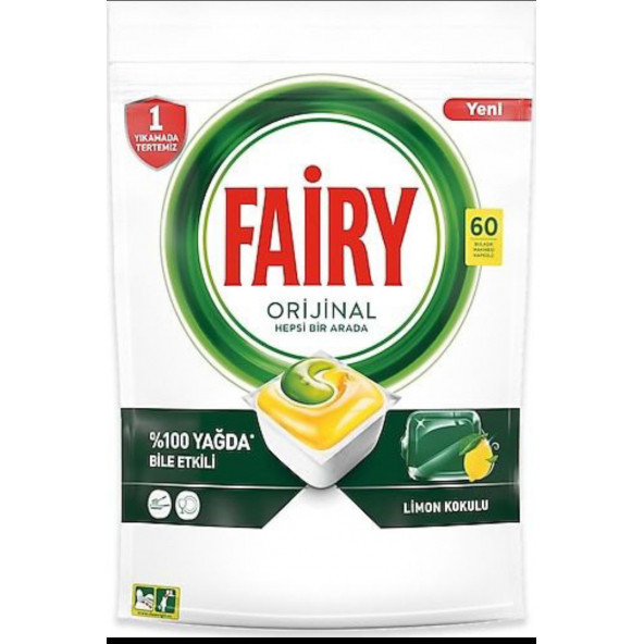 Fairy Hepsi Bir Arada Limon 60'lı Bulaşık Makinesi Tableti