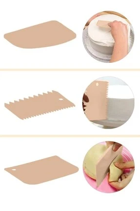 Hamur Kesici Kazıyıcı Şekillendirici 3'lü Set