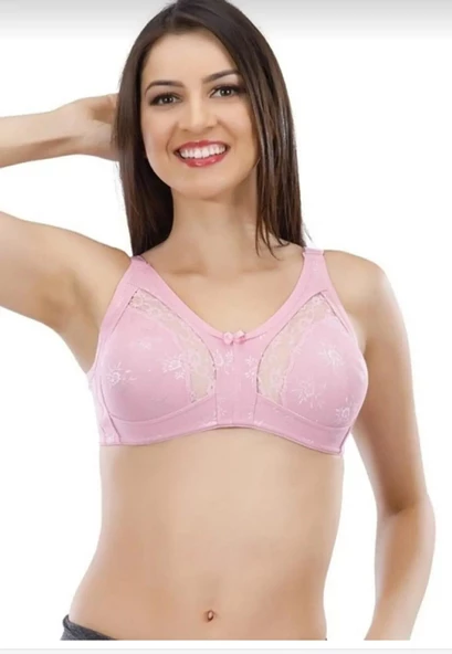 LİZA 543 BAYAN DANTELLİ TOPARLAYICI SÜTYEN TEKLİ  95 PEMBE - Resim 6