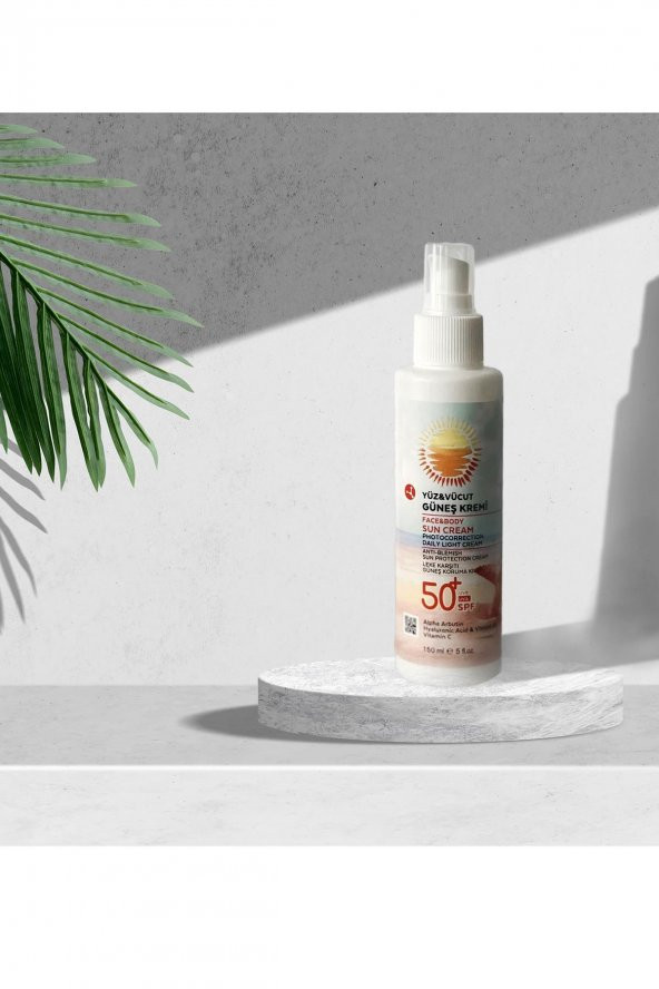 Vitaminli 50 faktör leke karşıtı yüz ve vücut Güneş Kremi Spf 50+ 150 Ml Yüksek Koruma güneş losyonu