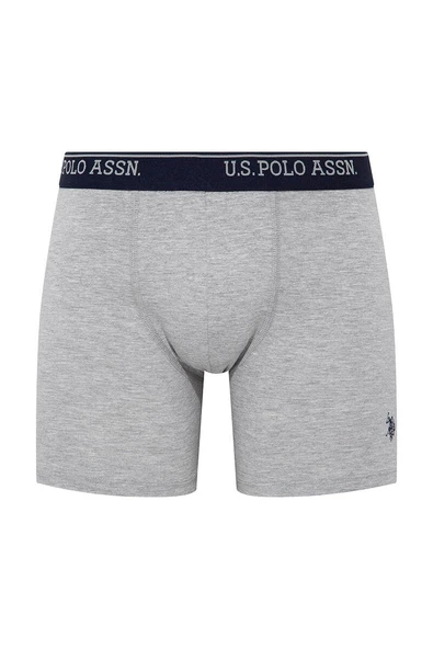 U.S. Polo Assn. Erkek 3 Lü Boxer Set Kırmızı-Gri Melanj-Lacivert - 4