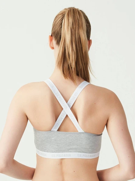 U.S. Polo Assn. Çapraz Askılı Büstiyer Gri - 3