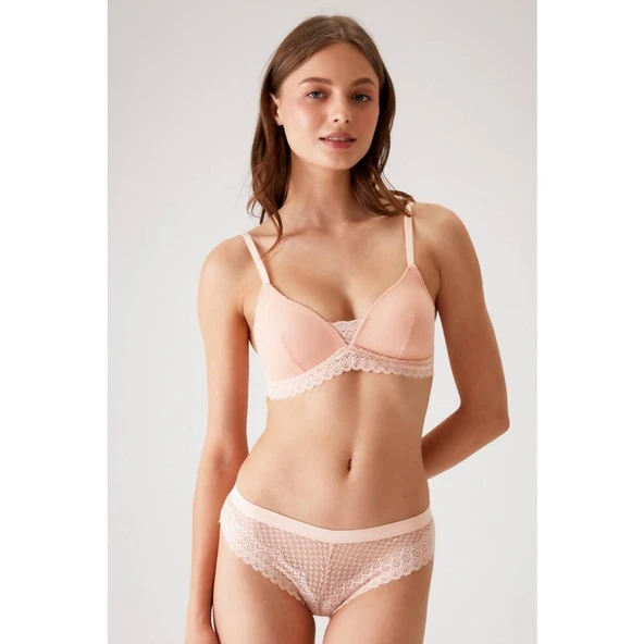 Pierre Cardin Dantelli Balensiz Sütyen Takım Somon ürün görseli 1