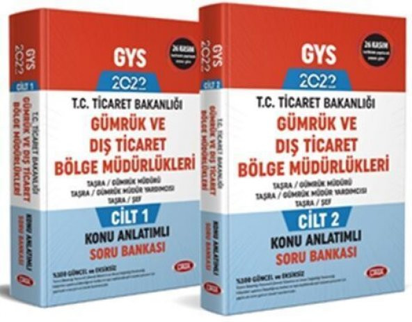 Data Yayınları GYS Ticaret Bakanlığı Gümrük ve Dış Ticaret Bölge Müdürlükleri Konu Anlatımlı Soru Bankası Set
