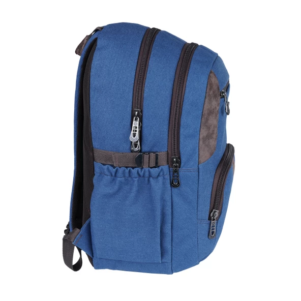 Relaxion Lacivert Kanvas Su Geçirmez Kumaş Okul Sırt Çantası 1655 - Resim 3