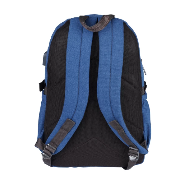 Relaxion Lacivert Kanvas Su Geçirmez Kumaş Okul Sırt Çantası 1655 - Resim 4