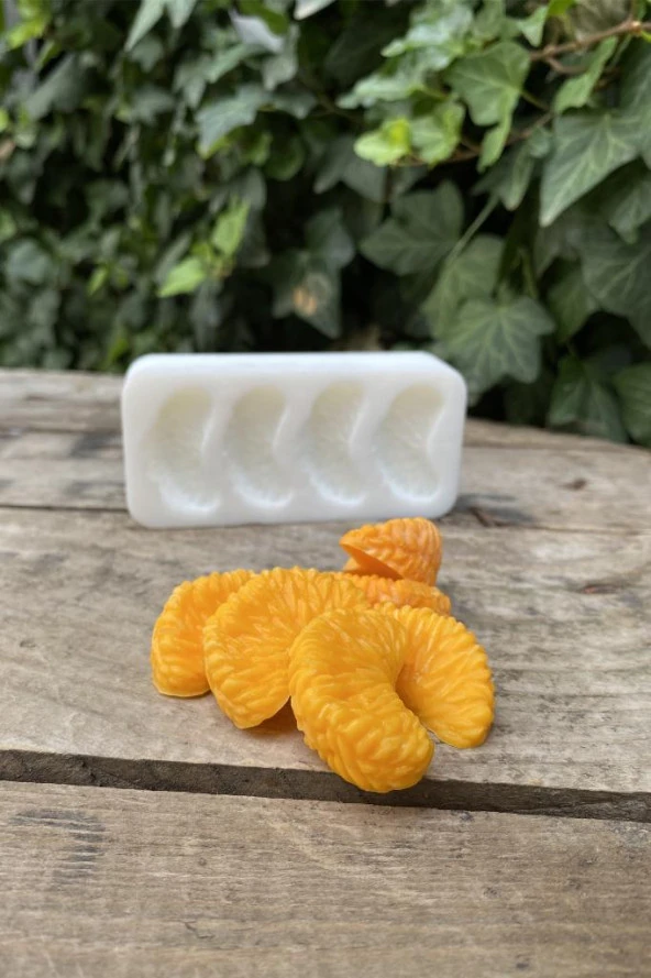 Mandalina Dilimi Dörtlü Mum Kalıbı ( Silikon ) 1 Adet - Resim 6