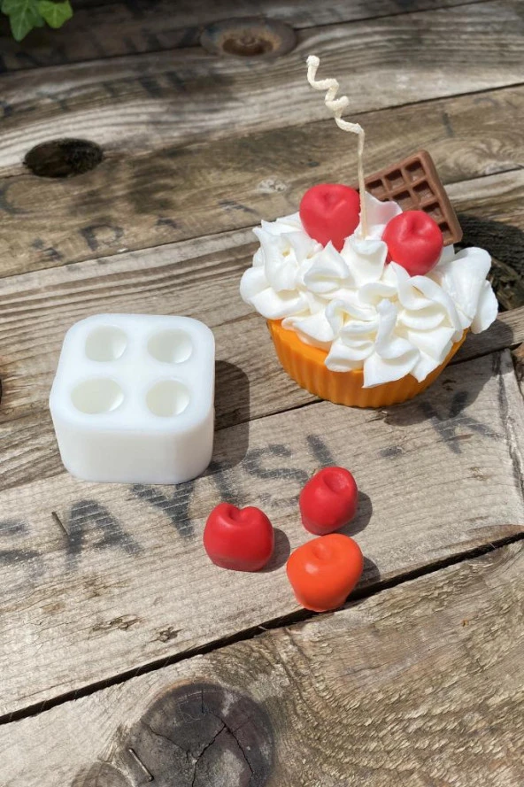 Kiraz Dörtlü Mum Kalıbı ( Silikon ) 1 Adet ürün görseli