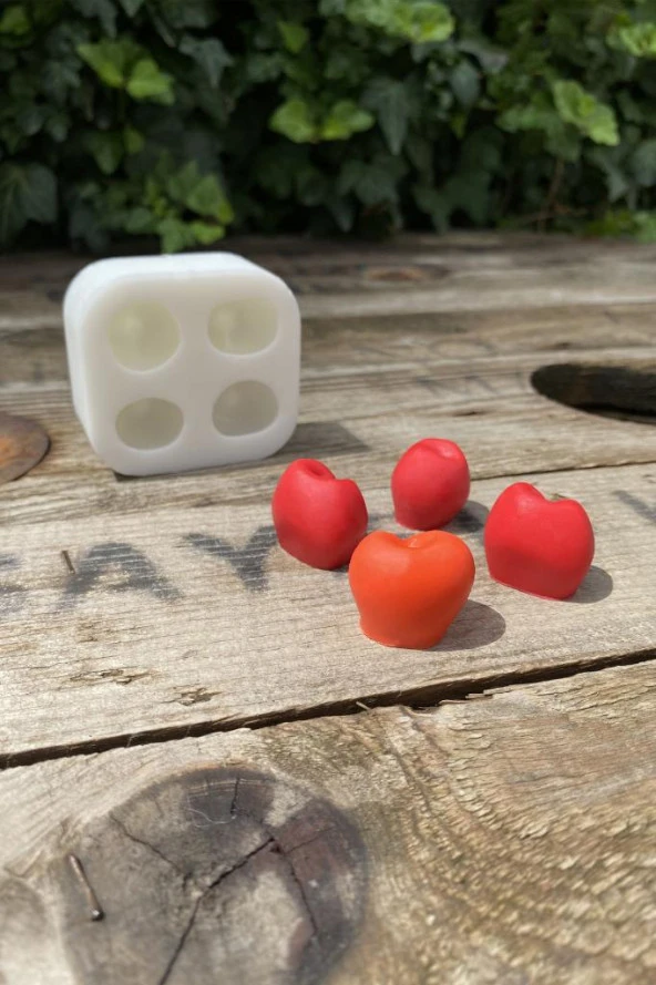 Kiraz Dörtlü Mum Kalıbı ( Silikon ) 1 Adet - Resim 4