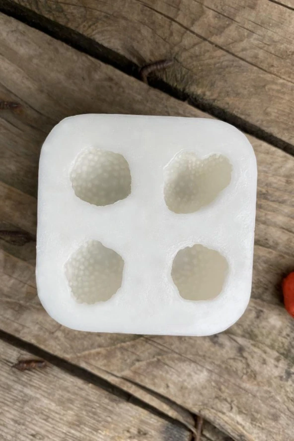 Çilek Dörtlü Mum Kalıbı ( Silikon ) 1 Adet - Resim 5