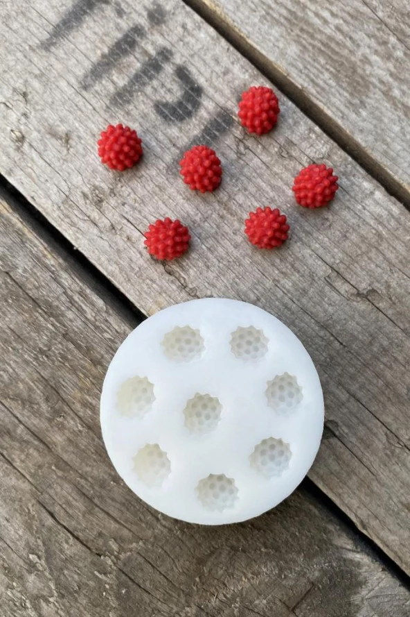 Ahududu Sekizli Mum Kalıbı ( Silikon ) 1 Adet - Resim 2