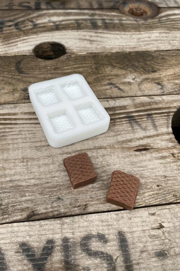 Gofret Yarım Dörtlü Mum Kalıbı ( Silikon ) 1 Adet - Resim 4
