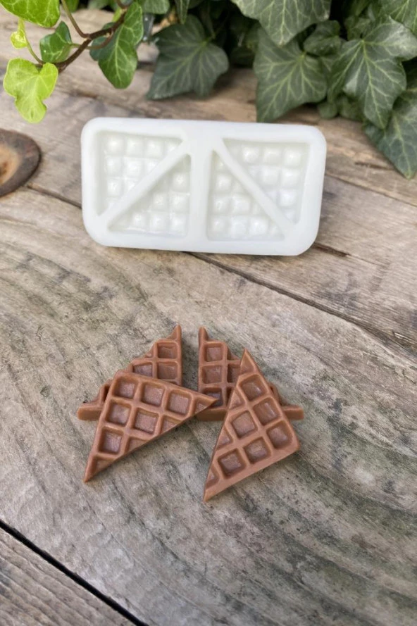 Waffle Dörtlü Mum Kalıbı (Silikon) (1 Adet) - Resim 3