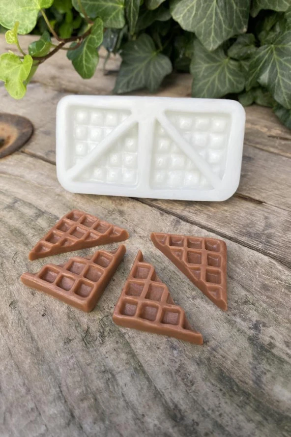 Waffle Dörtlü Mum Kalıbı (Silikon) (1 Adet) - Resim 4