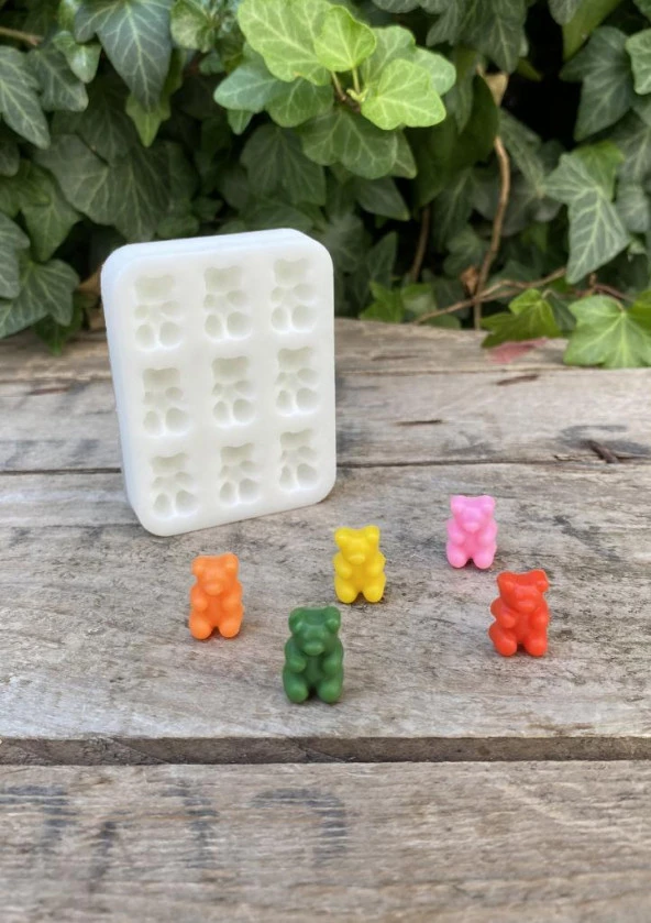 Ayıcık Jelibon Dokuzlu Mum Kalıbı (Silikon) (1 Adet) - Resim 2