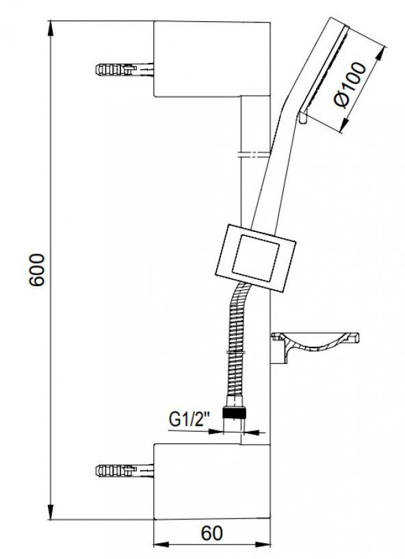 ECA Nobilis Banyo Hareketli Sürgülü Duş Seti Üst Takımı Altın Renkli 102846011 - 2
