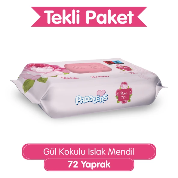 Paddlers Gül Kokulu 72'li Islak Mendil ürün görseli