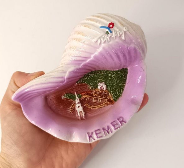 Küllük Kül Tablası Seramik İstiridye Deniz Kabuğu Türkiye Kemer Yazılı