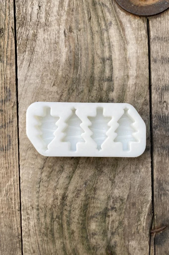 Çam Ağacı Mini Dörtlü Mum Kalıbı (Silikon) (1 Adet) - 2