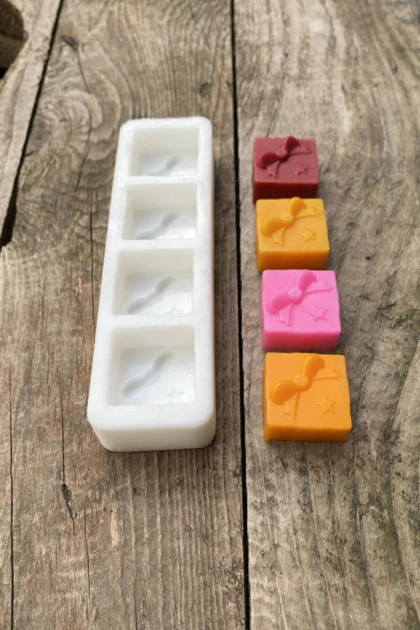 Paket Mini Dörtlü Mum Kalıbı (Silikon) (1 Adet) - Resim 3