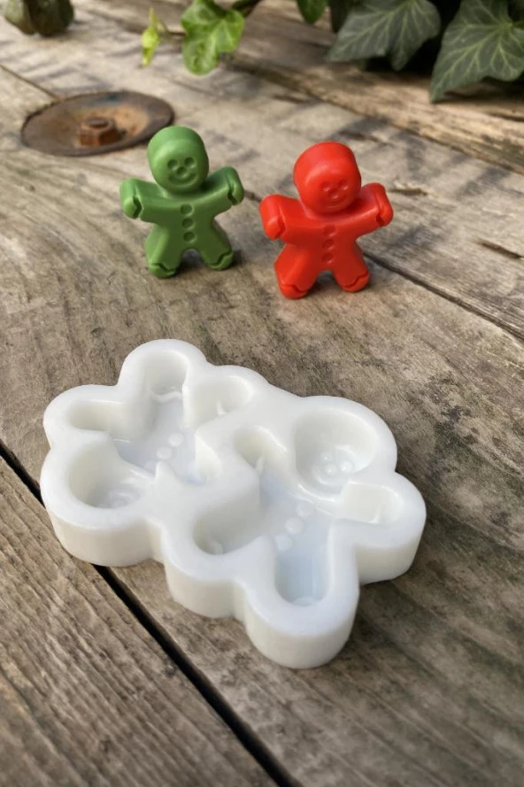 Ginger Mini İkili Mum Kalıbı (Silikon) (1 Adet) - Resim 2