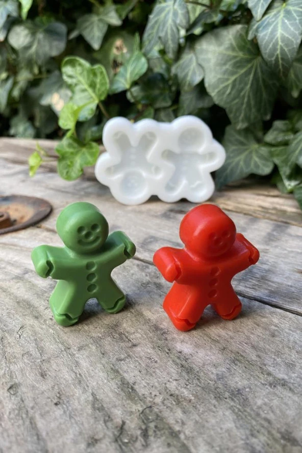 Ginger Mini İkili Mum Kalıbı (Silikon) (1 Adet) - Resim 3