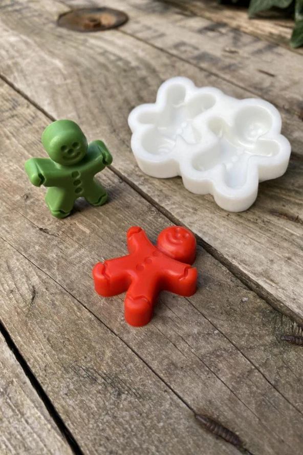 Ginger Mini İkili Mum Kalıbı (Silikon) (1 Adet) - Resim 4