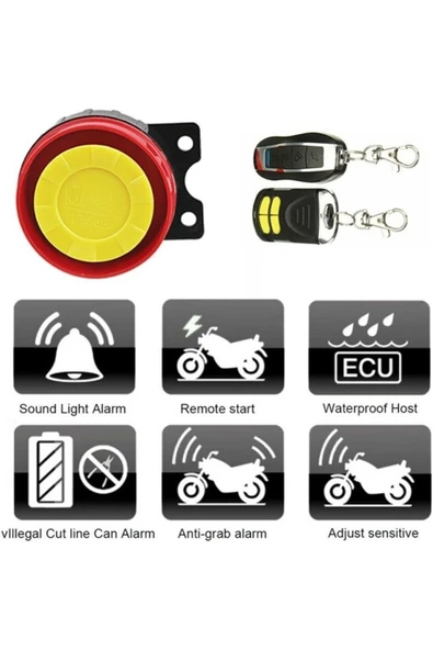 Motorsiklet Alarm Seti 120db Uzaktan Çalıştırma Anti-hırsızlık - 3