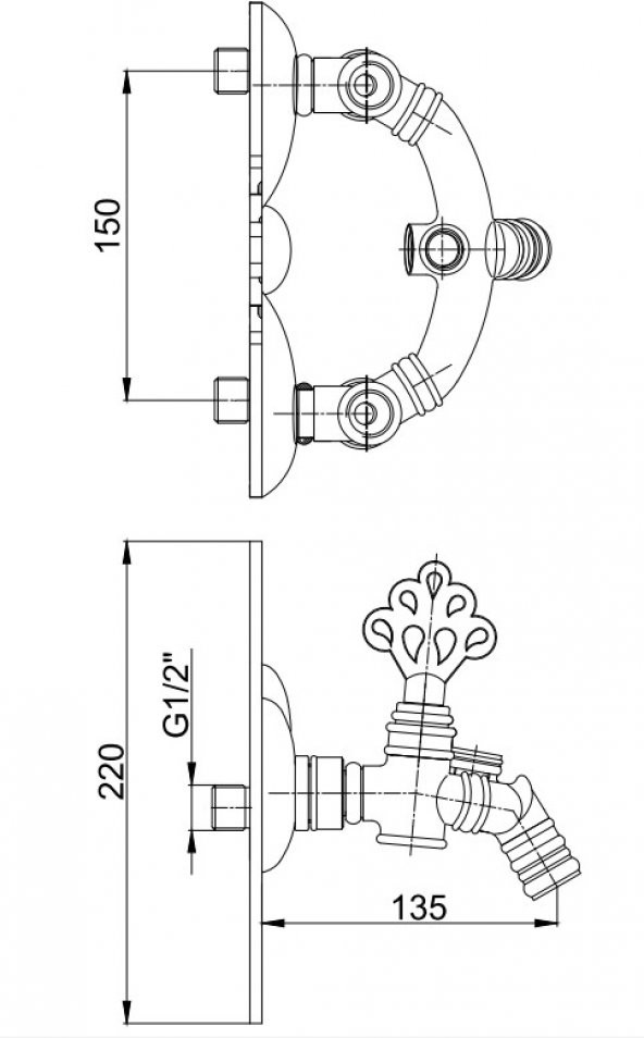 ECA Osmanlı Aplike Mutfak Eviye Bataryası 102206001