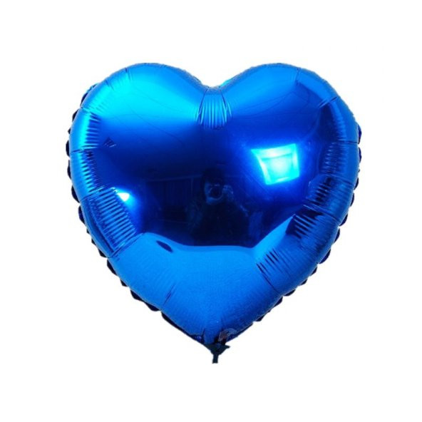 Parti Malzemesi Kalp Balon Folyo Mavi 60 cm 24 inç