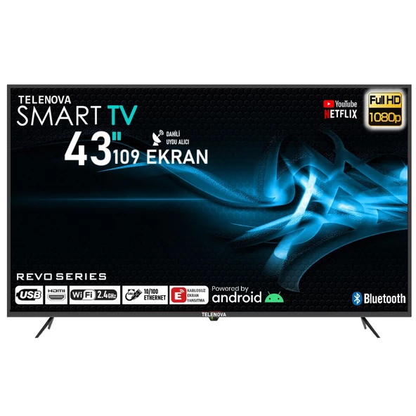 Telenova 43FS1302 43" 109 EkranEkran Uydu Alıcılı Full HD Android Smart LED TV